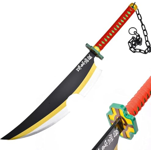 Animes Sword Stocking Fillers - Bamboo Sword Kids Teenager Cosplay Sword Halloween Christmas Party Anime Tanjiro Cosplay - Size 76 cm For Child (Uzui Tengen)