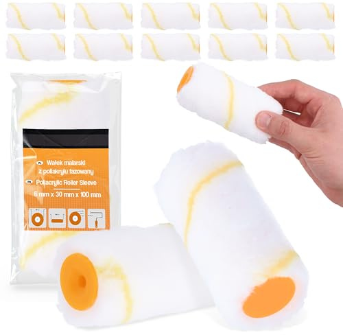 10x Rodillo 10 cm De Recambio Pintura Látex Pequeñas Superficies Fachadas Techos Paredes Pared Antigoteo Antisalpicaduras Material De Pintor Lacado