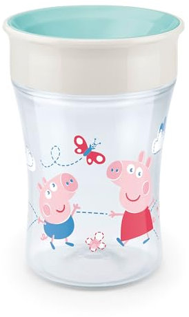 NUK Magic Cup 230ml, 360°-Trinkrand, abdichtende Silikonscheibe, ab 8 Monaten, BPA frei, türkis
