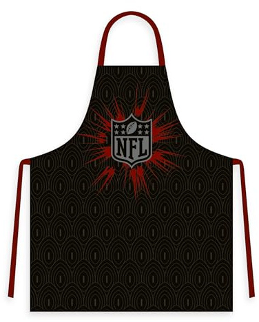 Herding Schürze NFL, Mit Tunnelzug, ca. 70 x 85 cm, Football-Design, Kochschürze für Damen und Herren, 100% Baumwolle