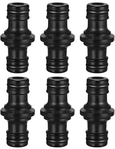 WUNZILO 6 pcs Doppio Maschio Connettore Tubo Extender per Unisciti a Giardino Tubo Flessibile (Neri, Diametro 18,5 mm)