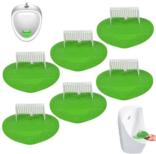 Huucozn 6 Pièces Ecrans pour Urinoir, Ecrans pour Urinoir de Football Pastilles Urinoir Tamis D'urinoir pour Porte de Football Filtre à Urinoir pour Tous Les Types de Centres Commerciaux, Bureaux