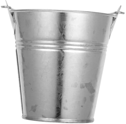 SOLUSTRE Seau Métal pour Fleurs Petit Seau Vintage Galvanisé pour Ferme Français Mini Jardinière Galvanisée pour Décorations De Mariage