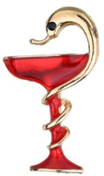 BESPORTBLE Lot de 2 Broches Créatives en Alliage de Calice de Vin Couleurs Rouge et Vert Accessoires de Fête pour Femme Badges Originaux pour Soirées Banquets et Cosplay