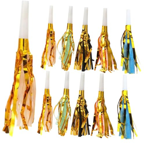 LOEFLIFA 30 Piezas de Trompetas Flecos y Purpurina para Fiestas Infantiles Colores Surtidos Recuerdos de Cumpleaños y Matracas
