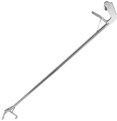 SHINEOFI Stainless Steel Folding Snake Catcher Clamp with Lock, 1.2m Curved Snake Tong Tool for Safe Outdoor Reptile Handling and Garden Use
