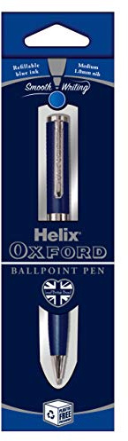 Helix Oxford Premium Ballpoint Pen (Blue Ink) with Plastic Free Packaging