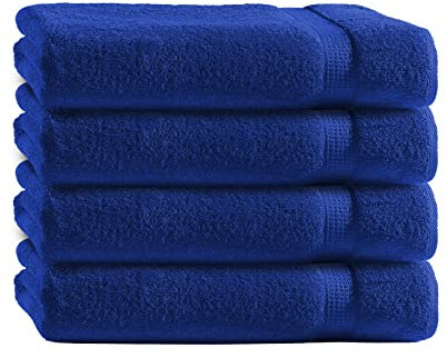 Class Home Collection Frottee Handtücher 50x100 cm – 4er Set Handtuch – Besonders weiche & saugfähige Handtücher aus 100% Baumwolle mit Aufhänger – Royalblau