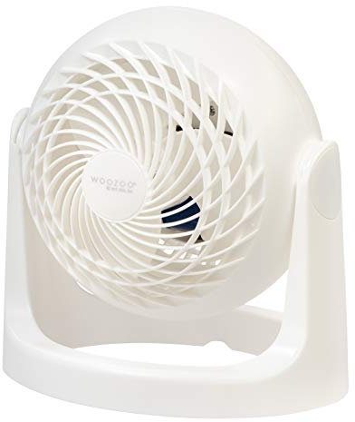 IRIS USA WOOZOO Small Desk Fan, 360° Vertical Tilt, Quiet Table Fan, White