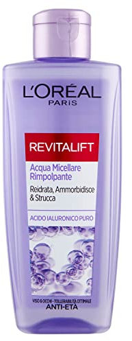 L'Oréal Paris Revitalift Filler Mizellenwasser, Anti-Aging-Reinigungswirkung mit reiner Hyaluronsäure, 200 ml