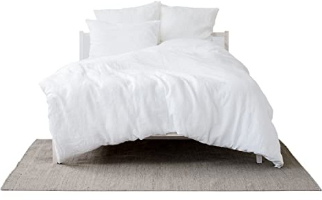 My Linen Home Ropa de Cama de Lino Puro 100% Lavado a la Piedra Blanca, Individual Incluye 1 Funda Nórdica 140x200 cm y 1 Funda Almohada 50x70 cm I Hipoalergénicas, Reguladoras de la Temperatura