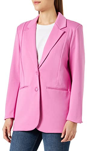 ICHI IHKATE SUS OVERSIZE BL Damen Blazer Longblazer Jacke Long-Blazer mit Knöpfen Stretch und Reverskragen, Größe:L, Farbe:Super Pink (172625)