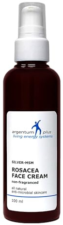 argentum plus - Argento-MSM Crema viso Rosacea 100ml | Crema idratante leggera e non profumata per rosacea e pelle soggetta a arrossamenti