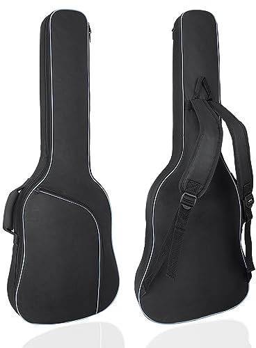 HOHIYO E-Gitarren-Tasche，39 40inch E-Gitarren-Gigbag,0.45in dick gepolstertes Gitarrenetui wasserdicht mit Tasche und verstellbarem Schultergurt,Nackenschutz-Kissen-Polster,Schwarz