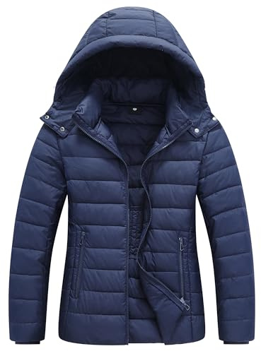 TDYPCI Women's Winter Coat Lightweight Waterproof Puffer Jacket - Quilted Short Down Coat for Women, Ultra Warm Winter Jacket with Hood