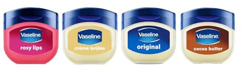 Vaseline Lip Therapy | Feuchtigkeitsspendender Lippenbalsam 4er Set| Rosy, Crème Brûlée, Original, Cocoa Butter (Lippenbalsam 4er Set)