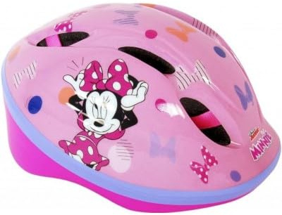Casque de vélo pour fille Volere Disney Minnie homologué Taille réglable 52/56 cm