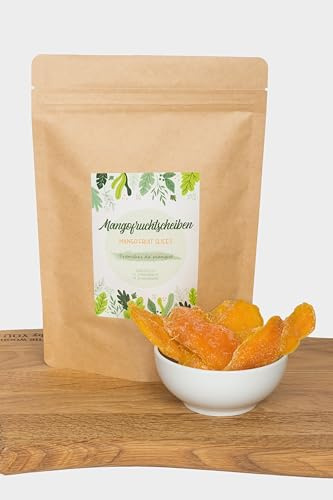 Torkad Mango 1kg, Mango Chips, Mango Skivor, Torkad Mango, Naturliga Torkade Frukter, Förpackning med Återförslutning för Optimal Fräschör