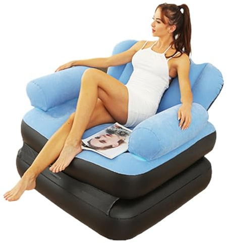 Generisch Sofá hinchable 5 en 1 con reposabrazos, diseño convertible | Sofá plegable para dormir, silla ligera que ahorra espacio para viajes y sala de estar