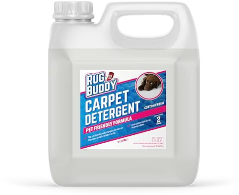 Rug Buddy - Pet Carpet Cleaner & Odour Neutraliser - Deep Clean Carpet Shampoo for Dog & Cat Mess - Urine & Stain Remover - Safe for Pets & Machines - Removes Bacteria - 1L