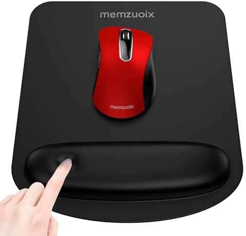 memzuoix Alfombrilla Ergonómica para Ratón con Soporte De Muñeca – Espuma De Memoria Premium, Base Antideslizante De Goma para Un Control Estable, Compatible con Portátil Y Sobremesa