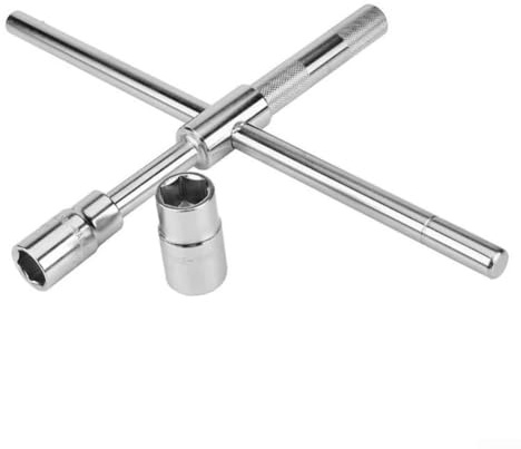 Eawfgtuw for 4-Way Extended Lug Wrench for Car Tire Iron Nut Wrench Set, Heavy Duty Adjustable Wrench with 17/19/21/23mm Sockets, Alloy Material, Telescopic