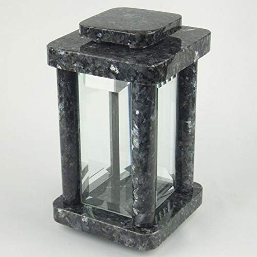 designgrab moderne Lampe Funéraire en granit Labrador Blue Pearl BP/Labrador acier