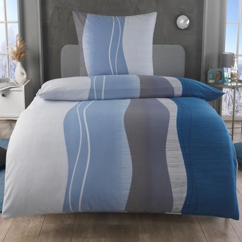 Dreamhome24 2 TLG Microfaser warme Winter Thermo Fleece Bettwäsche 135x200 Kissenbezug 80x80, Design - Motiv:Design 10