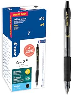 Pilot 3131910516460 G207 Gel Roller Pen - Black (Pack of 20)