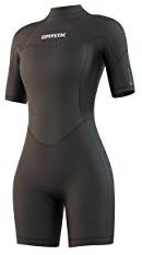 Mystic Watersports - Surf Kitesurf & Windsurfing Damen Brand 3/2mm Back Zip Shorty Neoprenanzug - Schwarz