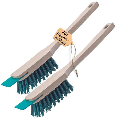 Novaliv Lot de 2 brosses de nettoyage pour tondeuse à gazon avec grattoir 30 cm Brosse pour tondeuse à gazon électrique autoportée & tondeuse autoportée ainsi que balayette et taille-haie