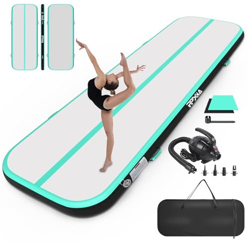 PPXIA Gymnastikmatte Air Matte Track 3M 20CM Höhe, Turnmatte Tumbling Matten mit Komplettes Zubehör, Aufblasbar Gymnastik Track Matte für zuhause Outdoor Yoga