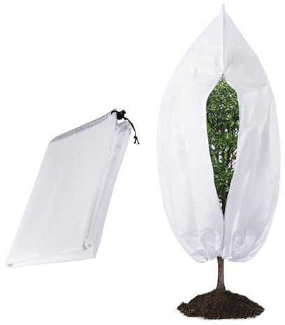 LURNOD Voile Hivernage Plante Exterieur, Housse Hivernage Plante,Sac Hivernage Plante Exterieur,Housses de Protection Anti-Gelées avec Cordon Serrage et Fermeture,pour Exterieur Plantes