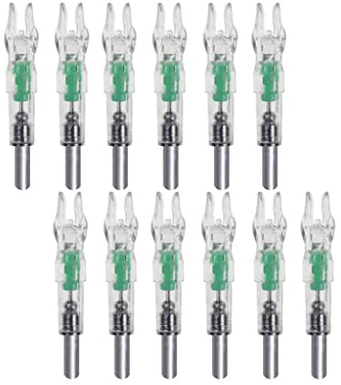 LED Arrow Nocks Plastic Luminous Archery Lighted Nocks Light Up Arrow Bow Tail 12PCS Random Color,Sports Accessory