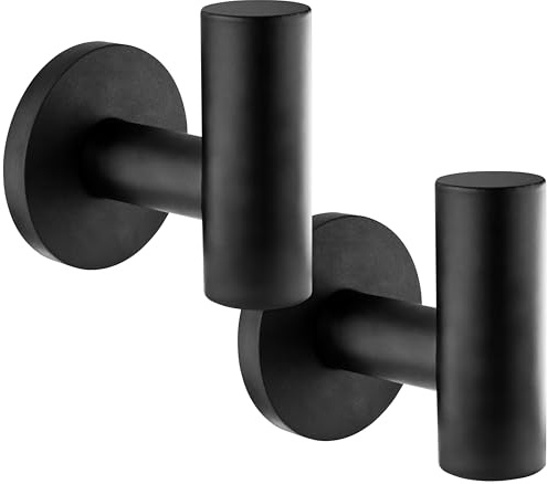 POPPSTAR 2 Ganci magnetici per abiti, extra forti, forza adesiva 8 kg (altezza 54 mm, larghezza 52 mm), colore nero