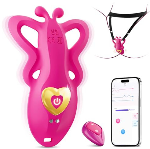 Vooloka Clitoral Orgasm Vibrator Sex Toys with Tanga for BDSM Fun, APP Remote Control Vibrators with 9 Vibrating, Sex Toyscouples for Women Couples Set, Wearable Panty Vibabrator Toýs Woman Sets Pink