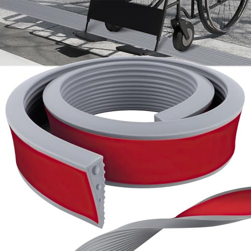 Niuny Rampa per Soglia in Gomma Soglia di Dislivello Pavimento Rampa per Scalino Antiscivolo in pvc Profilo di Transizione Pavimento Autocollante per Porte e Bagno Sedia a Rotelle Passeggini Scooter