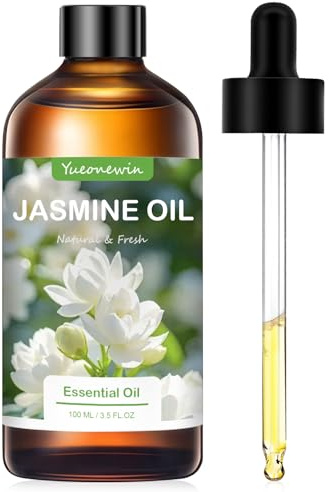 Jasminöl 100 ml, Reines Jasmin Ätherische Öle für Aroma Diffusor, Jasminöl Ätherisches Öl Aromatherapie Duftöl für Massage, DIY, Seife, Kerzenherstellung, Bad, Geschenke für Frauen Weihnachten