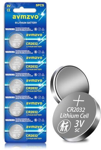 avmzvo Batterie a bottone CR2032, CR 2032, con batteria al litio a lunga durata, confezione a prova di perdite