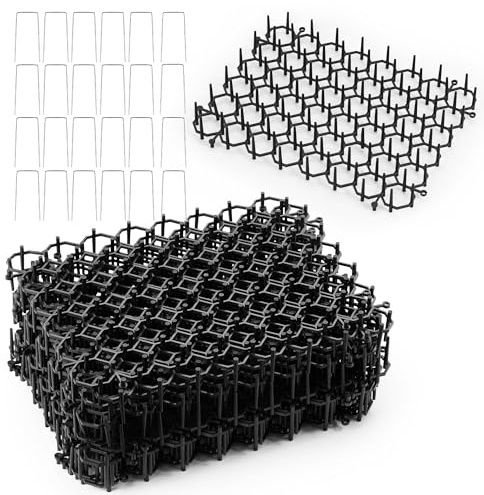 YIYIZI 24-pack Kattavvisande Mattor för Trädgården, 15x20 cm med 24 Markpinnar | Spikiga Kattavvisande Mattor för Plantskolor, Gräsmattor och Blomkrukor | Djuravvisande Mattor för Möbler, Soffor
