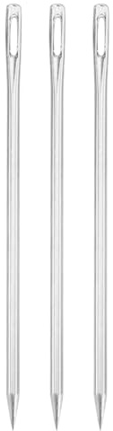 QUARKZMAN 3 Ago Da Cucito Con Occhiello Grande, 3.94 Pollici 3mm Ago Da Ricamo In Acciaio Ago Da Cucito Con Occhiello Grande Ago Per Maglieria Per Cucito A Mano, Argento
