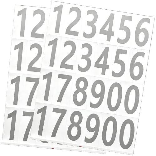 LUIMSUIM 2 Sheets Bin Number Stickers for Mailbox, 2 Inch Waterproof Stick on Numbers, Self Adhesive Sticky Numbers Sticker for House, Note, Folder, Bins, Storage, Lockers, Sign (Gray)