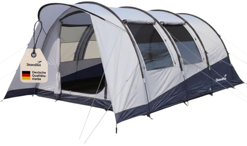 Skandika Tienda de campaña túnel Isken 3/5 | Mosquitera en la Puerta de Entrada, en Las Ventanas y en la Puerta de la Cabina - Suelo Cosido (5 Sleeper Protect)