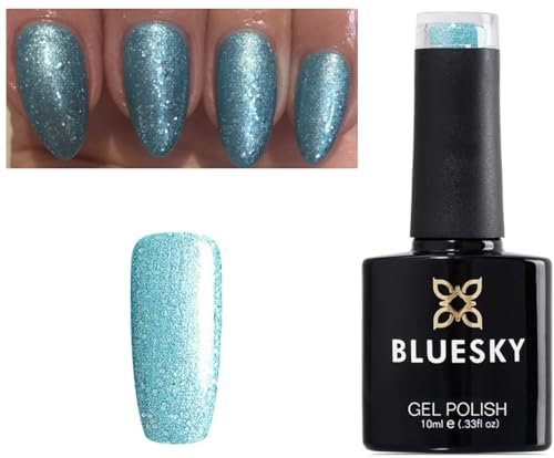 Bluesky Nail Gel Polish Aqua Light Green Blue Shimmer Glacial Mist 80612 UV LED Soak Off 10ml