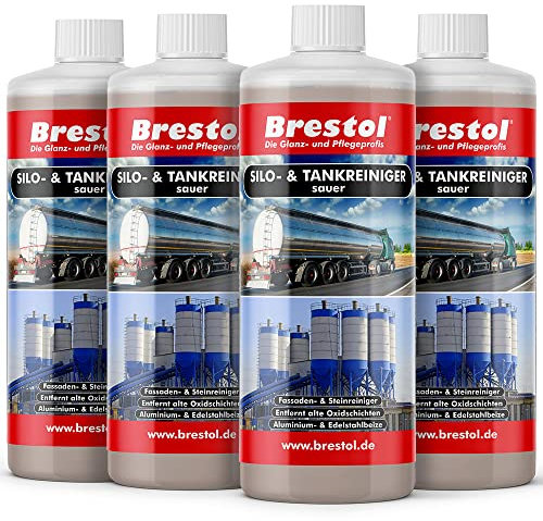 BRESTOL® Silo- & Tankreiniger sauer 4 Liter Konzentrat - Beize Edelstahlbeize Aluminiumbeize Fassadenreiniger Steinreiniger Aluminium Aktivator