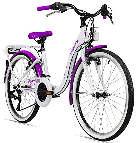 Bergsteiger Atlantis 20, 24 Zoll Kinderfahrrad, geeignet für 6,7, 8, 9, 10, 11 Jahre, StVZO, 18 Gang-Schaltung, Mädchen-Fahrrad mit Dynamo-Licht