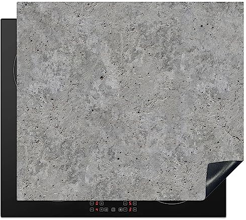 KitchenYeah© Coperchio Piano Cottura 58x51 cm Cucina Copri Fornelli Tappetino Induzione Antiscivolo Piastra Protezione Calcestruzzo - Ardesia - Grigio - Struttura in calcestruzzo