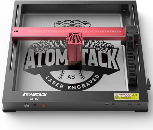 ATOMSTACK A6 Pro Laser Engraving Machine 40W, 6 W Laser Engraving Machine Integrated for Easy Installation, Laser Cutter with Caterpillar Track Design, Non-clogging Laser Module, Engraving Area 370 x