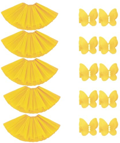 BGFKS Tutu Skirt for Girls,5 Pack Tutu Skirt Set with Hairclips for 2-8 Years.