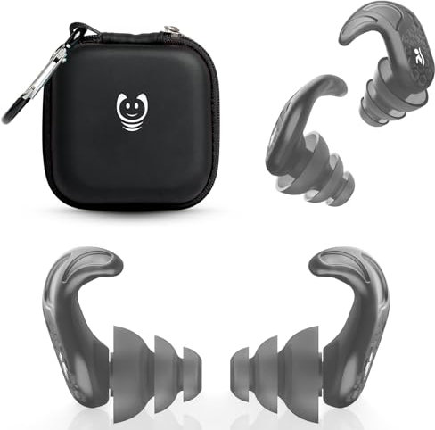 Naiicute Schwimm Ohrstöpsel für Erwachsene, 2Paar Wasserdichte Wiederverwendbare Weich Silikon Stöpsel Ohrschutz zum Duschen Schwimmen Surfen Schnorcheln und andere Wassersportarten, Zwei Größen S, L